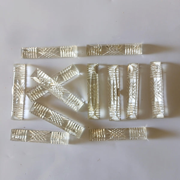12 מעמדים לסכינים - Knife Rests, מקריסטל, וינטג' צ'כי, חדשים באריזה