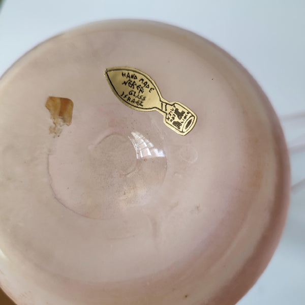 אגרטל זכוכית גבוה (32 ס"מ), ניפוח יד, וינטג' ישראלי