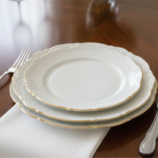 סט צלחות מנה עיקרית, מרק וראשונה ל- 6 אנשים, וינטג' גרמני, Mitterteich, חדש, ללא שימוש קודם