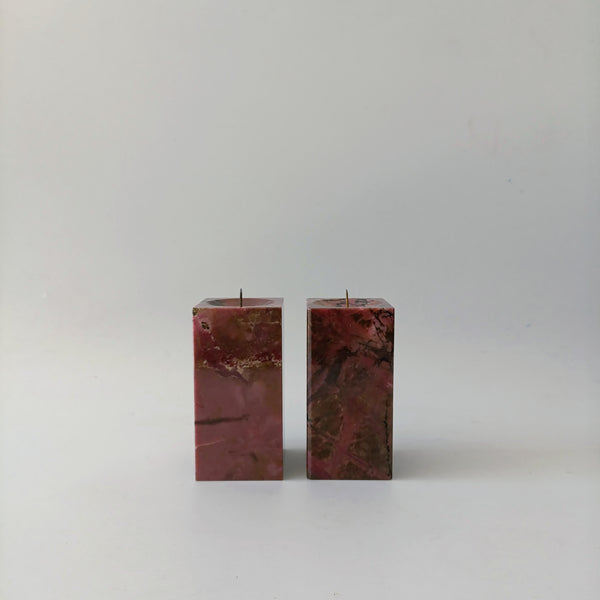 זוג פמוטים משיש - Rosa Levanto Marble
