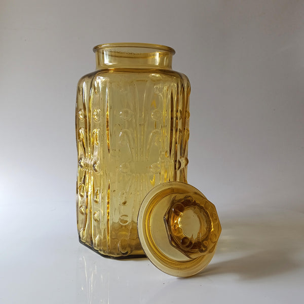 צנצנת  אחסון גדולה, וינטג' אמריקאי, Imperial, דוגמא Harvest Gold