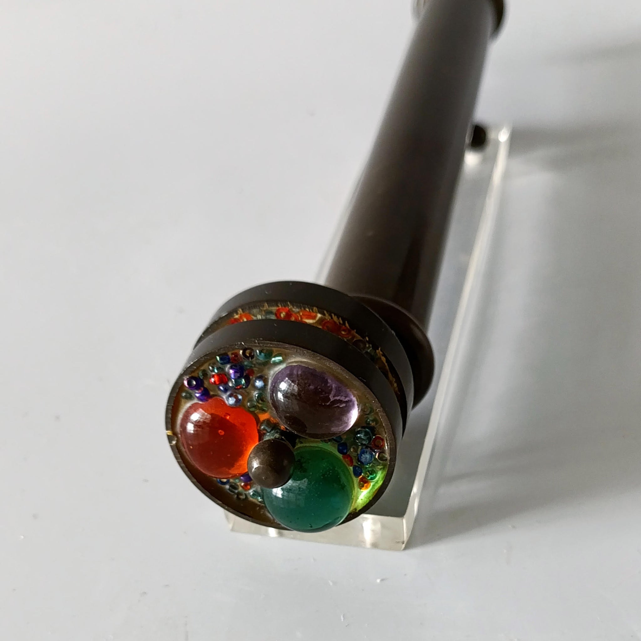 קליידוסקופ בראס וזכוכית, עבודת יד, וינטג'