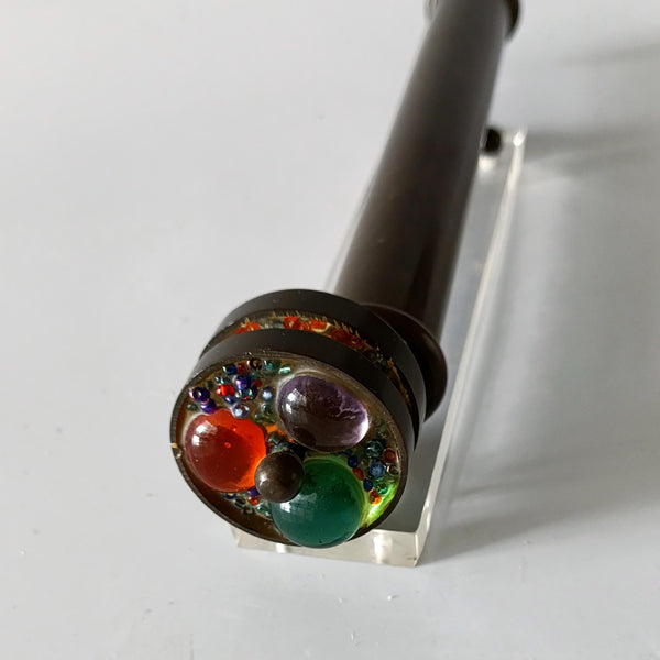 קליידוסקופ בראס וזכוכית, עבודת יד, וינטג'