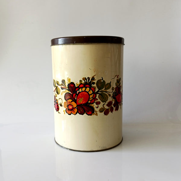 קופסת פח גדולה (גובה 25 ס"מ), וינטג'