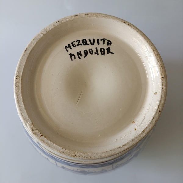 אגרטל חרס גדול (גובה כ-30 ס"מ) ציור יד, וינטג' ספרדי