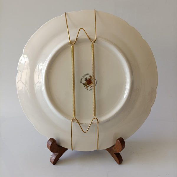 צלחת גדולה (קוטר 26 ס"מ) לתליה, בעיטור ציפורים, וינטג' אנגלי