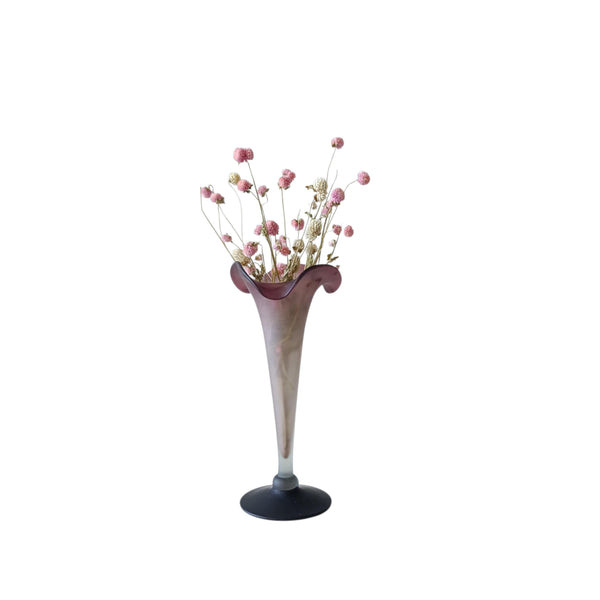 Lily vase - אגרטל זכוכית מהמם גבוה (33 ס"מ), עם מפתח פרח, בצבעוניות מתחלפת, וינטג'