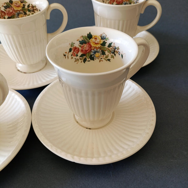 4 ספלים ותחתיות, וינטג' אנגלי, Wedgwood