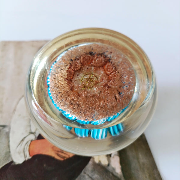 משקולת נייר - paperweight, זכוכית בטכניקת מילפיורי, וינטג' איטלקי, מורנו