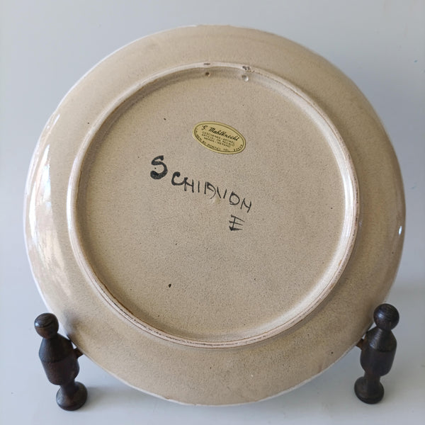 צלחת לתליה, עבודת יד, וינטג' איטלקי, בעיצוב , Elio Schiavon