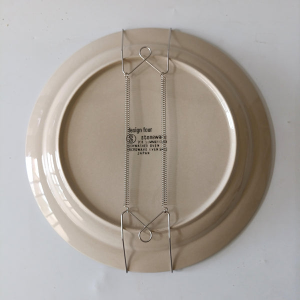 צלחת לתליה (קוטר 26.5 ס"מ) בעיטור פרחים בוטני בכחול, וינטג' יפני