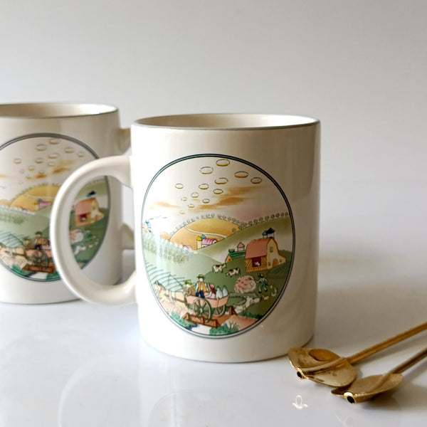 זוג ספלי מאג, וינטג', Nova Studio למיקאסה היפנית