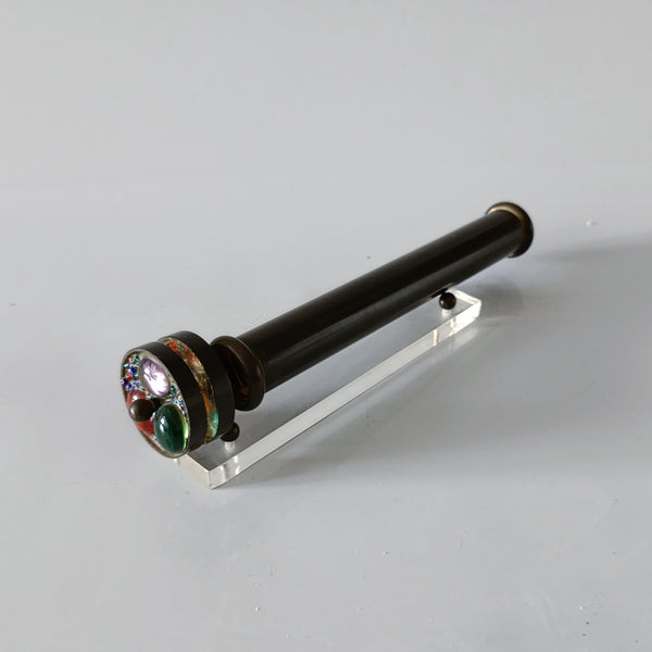 קליידוסקופ בראס וזכוכית, עבודת יד, וינטג'