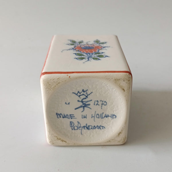 אגרטל בקבוק מקסים, ציור יד, וינטג' הולנדי