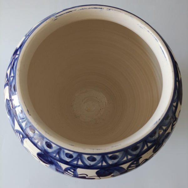 אגרטל חרס גדול (גובה כ-30 ס"מ) ציור יד, וינטג' ספרדי