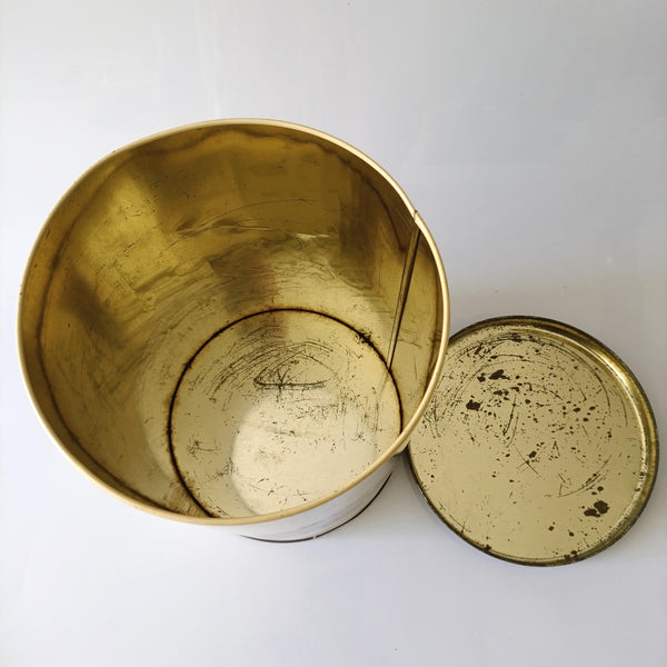 קופסת פח גדולה (גובה 25 ס"מ), וינטג'