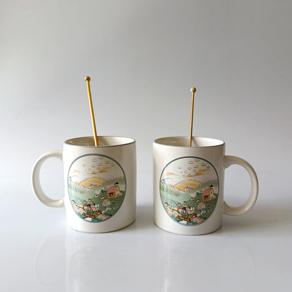 זוג ספלי מאג, וינטג', Nova Studio למיקאסה היפנית