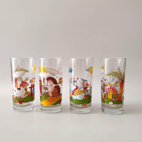 4 כוסות זכוכית לילדים, וינטג' צרפתי, מס' 2