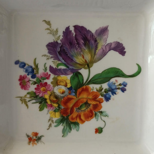 קערה ריבועית עם שוליים מחוררים, וינטג' גרמני