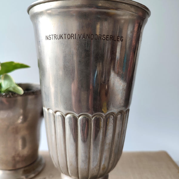 גביע, Silver Plated, נהדר לצמח, וינטג' הונגרי