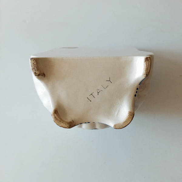 מיכל קרמיקה למלח, לתליה או עמידה על השיש, וינטג' איטלקי