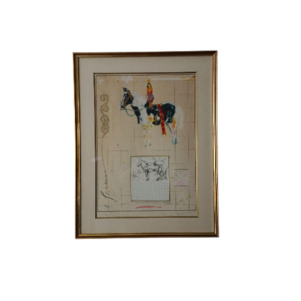 נערה על סוס, ליטוגראפיה חתומה וממוספרת, יהושוע גריפית