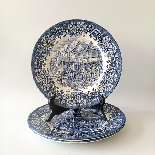 צלחות למנה עיקרית, וינטג' אנגלי, Royal Tudor Ware, 17th century england, מצב חדש