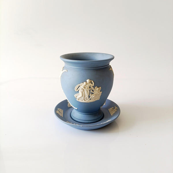 אגרטל קטן וצלוחית, Jasperware, וינטג' אנגלי, Wedgwood