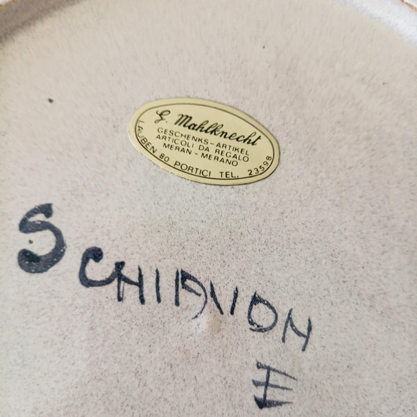 צלחת לתליה, עבודת יד, וינטג' איטלקי, בעיצוב , Elio Schiavon