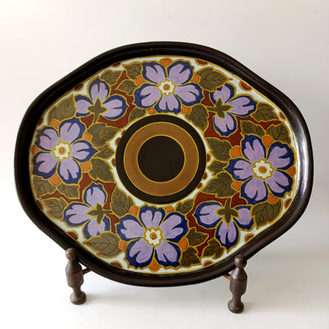 מגש קרמיקה אובלי, בצבעוניות נהדרת, וינטג' הולנדי , Speciaal Eleia