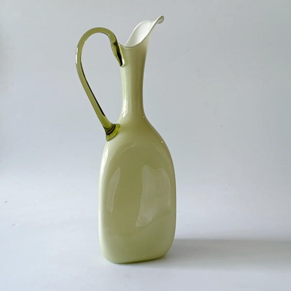 Empoli Art Glass - אגרטל/קנקן זכוכית גבוה (37 ס"מ), וינטג' איטלקי