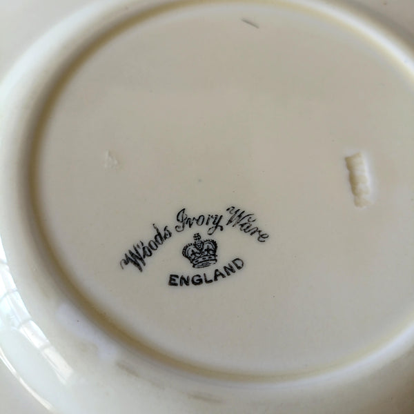 שתי צלחות וספל, יפיפיים, וינטג' אנגלי, Wodds Ivory Ware