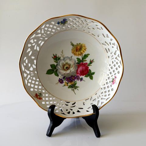 קערת הגשה עם שולי תחרה, וינטג' גרמני