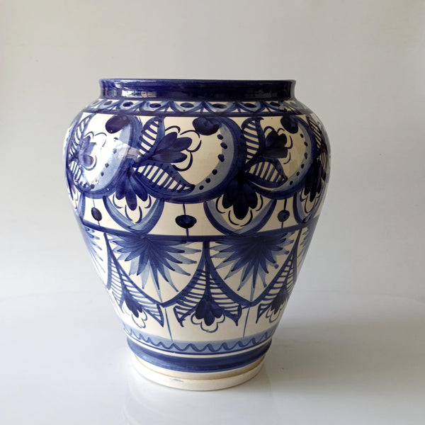 אגרטל חרס גדול (גובה כ-30 ס"מ) ציור יד, וינטג' ספרדי