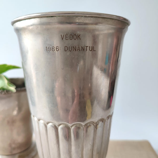 גביע, Silver Plated, נהדר לצמח, וינטג' הונגרי