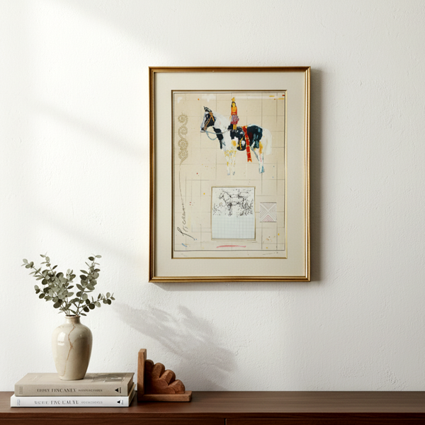 נערה על סוס, ליטוגראפיה חתומה וממוספרת, יהושוע גריפית