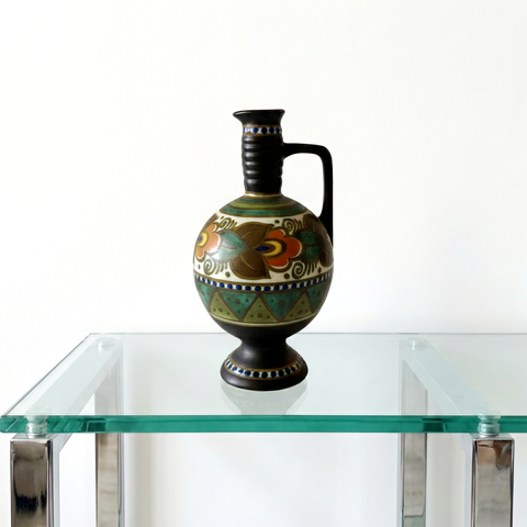 כד קרמיקה, ציור יד, וינטג' הולנדי, Gouda