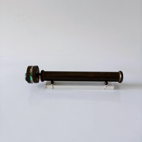 קליידוסקופ בראס וזכוכית, עבודת יד, וינטג'