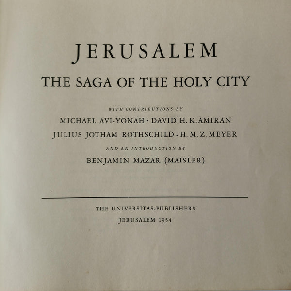 Jerusalem - The Saga Of The Holy City, הודפס בירושלים, 1954
