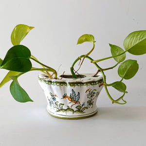 אגרטל קיר Cache Pot (ניתן גם להעמדה על מדף/שולחן) וינטג' צרפתי, Faiance