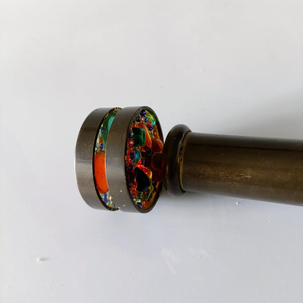 קליידוסקופ בראס וזכוכית, עבודת יד, וינטג'