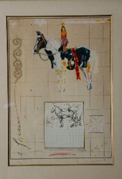 נערה על סוס, ליטוגראפיה חתומה וממוספרת, יהושוע גריפית