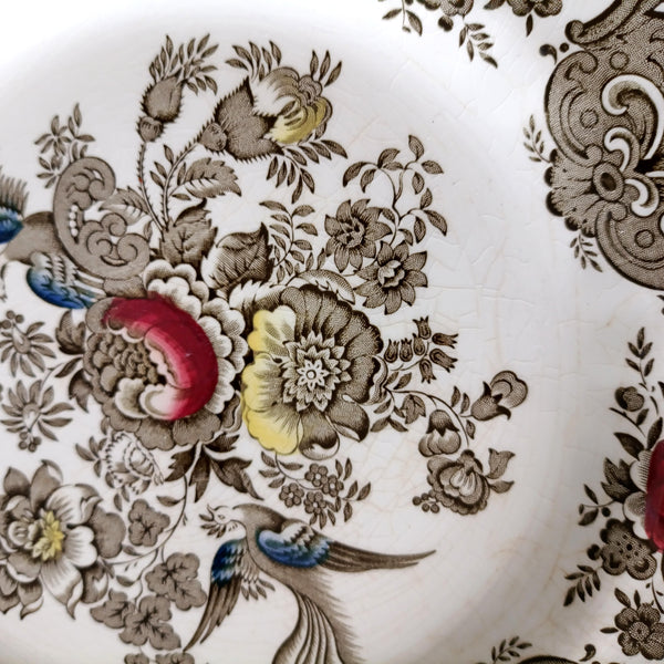 5 צלחות מנה עיקרית, Transferware, וינטג' אנגלי, Ridgway