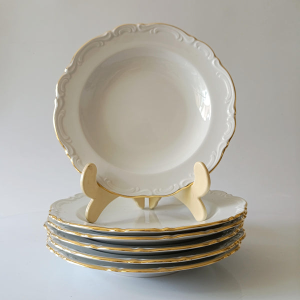 סט צלחות מנה עיקרית, מרק וראשונה ל- 6 אנשים, וינטג' גרמני, Mitterteich, חדש, ללא שימוש קודם