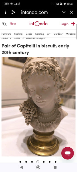 Woman Bust - פסל אשה על בסיס עץ, וינטג' איטלקי