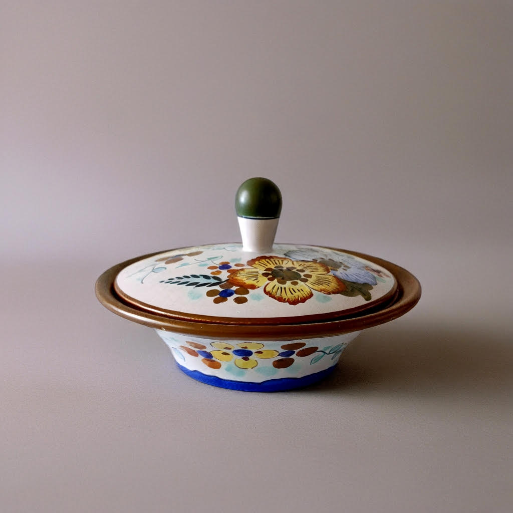 קופסת קרמיקה, Trinket Box, וינטג' הולנדי, ציור יד