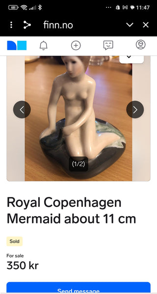 בת הים הקטנה, פיגורת פורצלן מקסימה, Royal Copenhagen