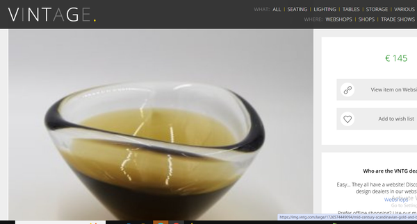 Sommerso glass bowl - קערת זכוכית בטכניקת סומרסו, וינטג' סקנדינבי, שנות החמישים