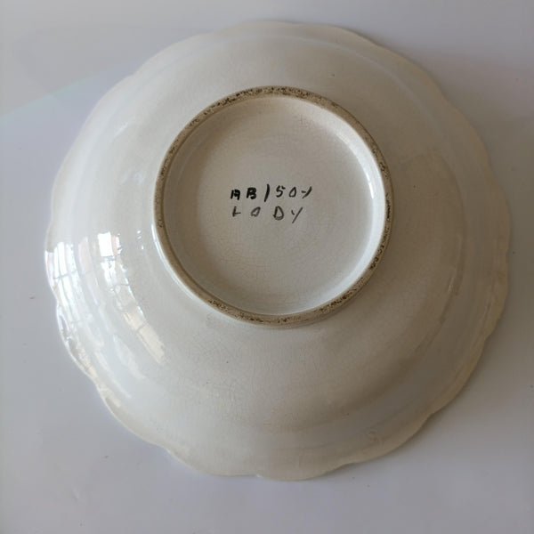 קערת הגשה גדולה (קוטר 32 ס"מ), ציור יד, וינטג' איטלקי