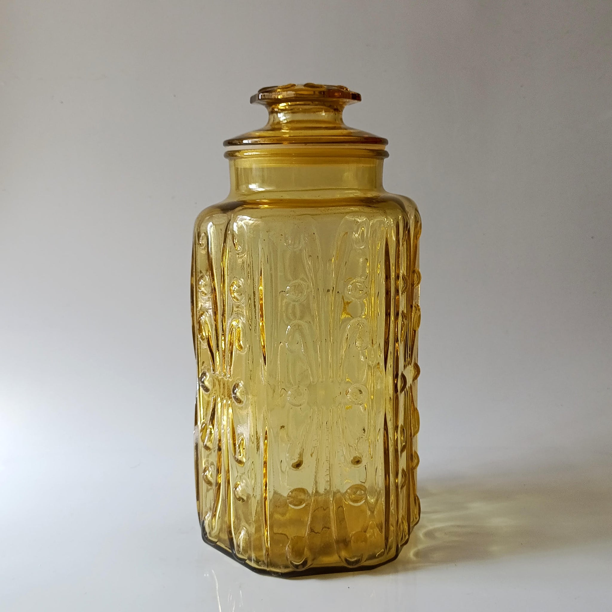 צנצנת  אחסון גדולה, וינטג' אמריקאי, Imperial, דוגמא Harvest Gold